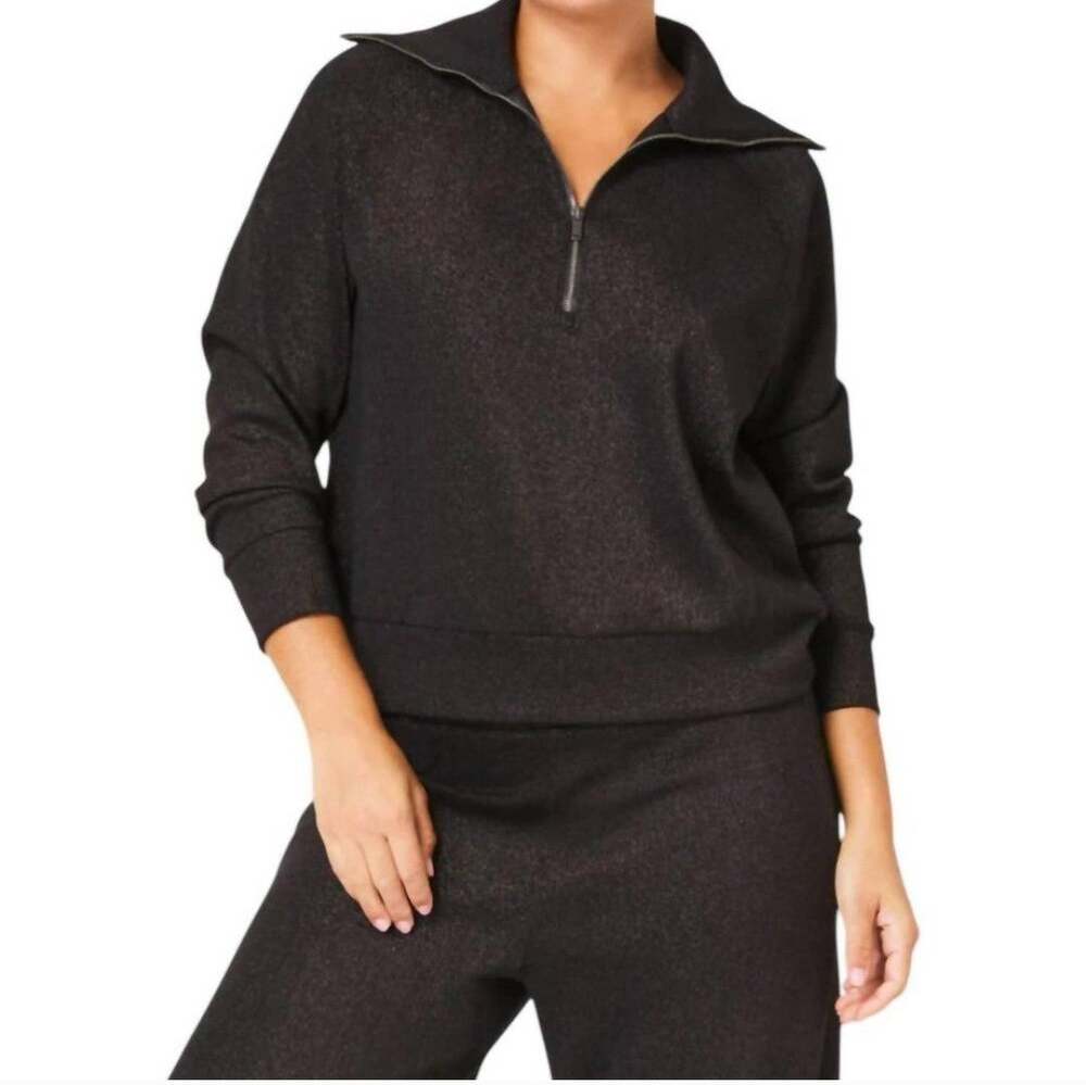 NWT Spanx Airessential Shine Half Zip Pullover Size Small